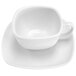 6" Bright White Square Porcelain Saucer - 36/Case Main Thumbnail 6
