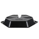 Genpak HX013-3L Smart-Set 10 5/16" Black Hexagonal 3 Compartment Foam Serving Tray - 200/Case Main Thumbnail 4