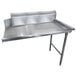A stainless steel Advance Tabco clean dishtable with a right table.