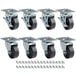 Avantco 178A3PCKIT8 3" Swivel Plate Casters with Mounting Hardware - 8/Set Main Thumbnail 1