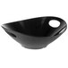 A black Tablecraft melamine bowl with handles.