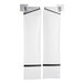 A pair of white rectangular Curtron Polar-Pro swinging door strips with black hardware.