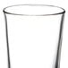 A Libbey beverage glass with a clear rim.
