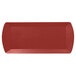 A red rectangular RAK Porcelain sandwich tray with a curved edge.