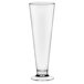 A clear Libbey Tritan plastic footed pilsner glass.