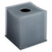 A grey square Focus Hospitality tissue box cover with a hole in the center.