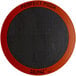A round red and black Sasa Demarle SILPAT® pizza baking mat with perforations.