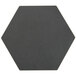 A grey hexagon-shaped Epicurean wood fiber serving board.