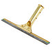 A Unger GoldenClip window squeegee with a brass handle and black rubber.