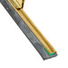A Unger GoldenClip window squeegee metal bar with a green strip.