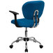 A Flash Furniture turquoise office chair with chrome arms and base.