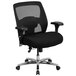 A Flash Furniture black mesh office chair with black seat and arms on a chrome base.