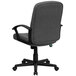 A gray Flash Furniture office chair with black arms and wheels.