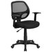 A black Flash Furniture mid-back mesh office chair with arms.