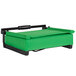 A green cushioned box with black handle for a Flash Furniture Grandstand Bleacher Comfort Seat.