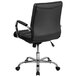 A Flash Furniture black leather office chair with chrome legs and arms.