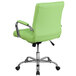 A Flash Furniture mid-back green office chair with chrome legs.