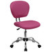 A Flash Furniture pink office chair with chrome base and wheels.