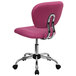 A pink Flash Furniture office chair with chrome legs and wheels.
