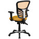 A yellow and black Flash Furniture office chair with a black base.