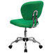 A Flash Furniture bright green office chair with chrome legs and wheels.