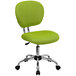 A green Flash Furniture office chair with chrome base and wheels.