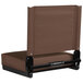 A brown Flash Furniture Grandstand comfort seat with black legs.