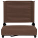 A brown Flash Furniture Grandstand bleacher comfort seat with a backrest and black frame.