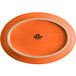An orange oval Tuxton china platter.