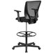 A Flash Furniture black mesh drafting chair with a black backrest.