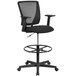 A Flash Furniture black mesh office chair with a black mesh back.