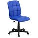 A blue Flash Furniture office chair with black wheels.
