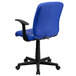Flash Furniture GO-1691-1-BLUE-A-GG Mid-Back Blue Quilted Vinyl Office Chair / Task Chair with Arms Main Thumbnail 2