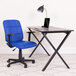 Flash Furniture GO-1691-1-BLUE-A-GG Mid-Back Blue Quilted Vinyl Office Chair / Task Chair with Arms Main Thumbnail 3