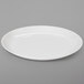 A GET Settlement ivory melamine plate with a rim.