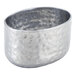 An American Metalcraft silver aluminum bowl with a textured surface.