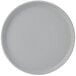 A Tuxton TuxTrendz Zion matte gray china bread and butter plate with a round rim.