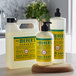 A group of Mrs. Meyer's Honeysuckle Scented Hand Soap Refills on a counter.