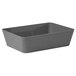 An American Metalcraft rectangular gray plastic serving dish with wavy lines and a handle.