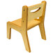 A Whitney Brothers wooden children's chair with a natural seat and back.