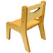 A Whitney Brothers wooden children's chair with a natural wood seat and back.