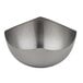 An American Metalcraft stainless steel bowl with a curved edge.
