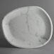 A white Carlisle marble melamine oblong platter with a marbled surface.