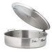 A silver Bon Chef Cucina induction brazier pot with a hinged lid.