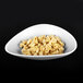 An Elite Global Solutions gray speckle triangle melamine serving bowl filled with pasta.