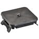 A black square Vollrath drop-in induction hot food well with a round button.