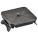 A black square Vollrath drop-in hot food well with a round button.