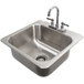 Advance Tabco DI-1-168 Drop-In Stainless Steel Sink - 16" x 14" x 8" Bowl Main Thumbnail 1