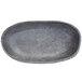 An oval grey stone Elite Global Solutions melamine bowl with handles.