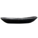 An oval black Elite Global Solutions melamine serving bowl with a long handle.
